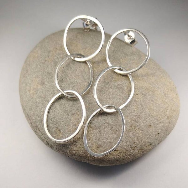 Sterling silver chain earrings