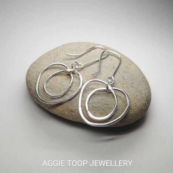 Sterling Silver Happy Heart Earrings
