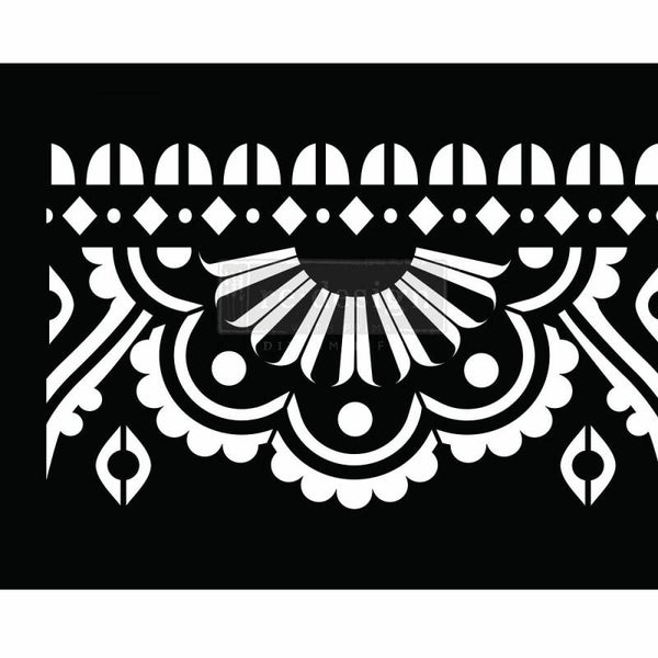 Re-design with prima - Stick & Style - Mendhi Border - stencil