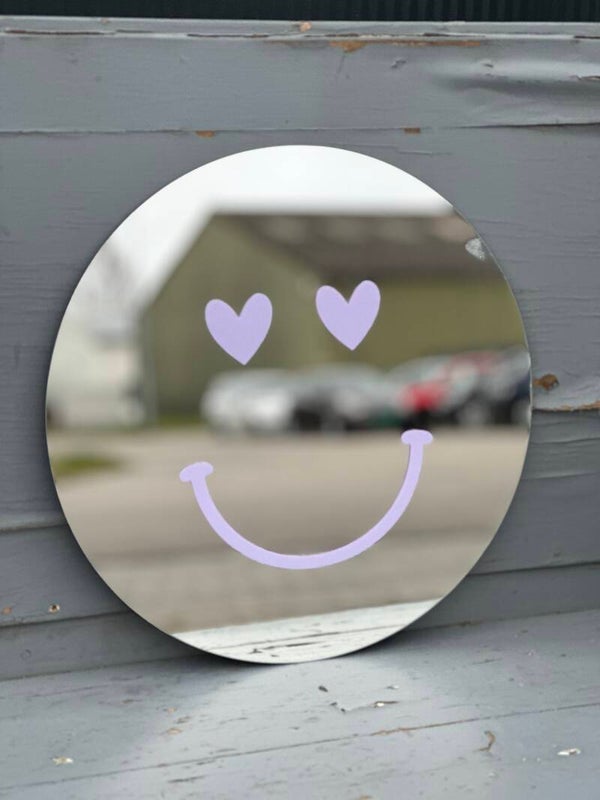 Hartjes spiegel - Smiley - Lila - Large