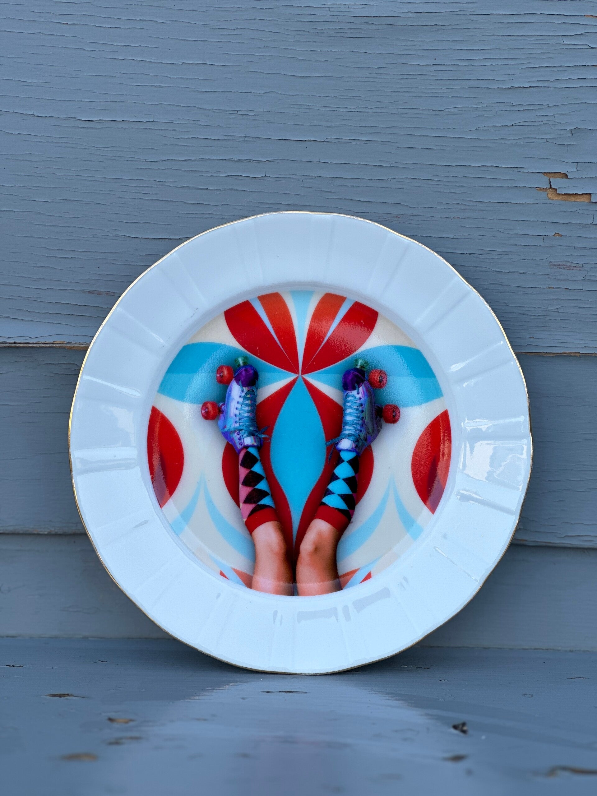 Vintage bordje - Rolschaatsen