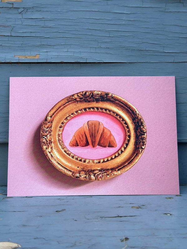 Kaart - Croissant in gouden lijstje