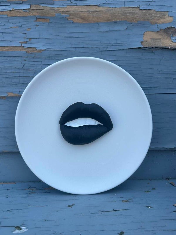 Lippen bordje - Neutraal - zwart