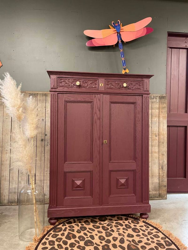 Meidenkast eiken - Paars/rood - Elderberry