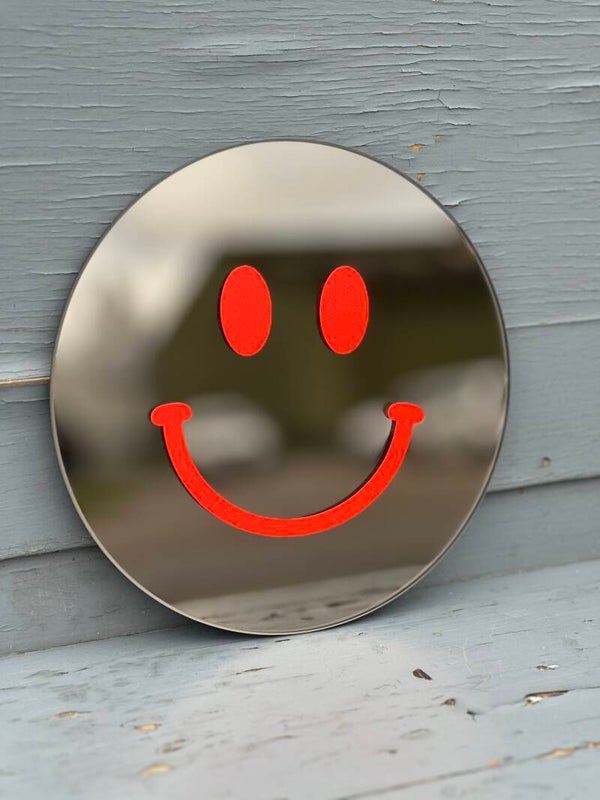 Smiley spiegel - Neon oranje - Small