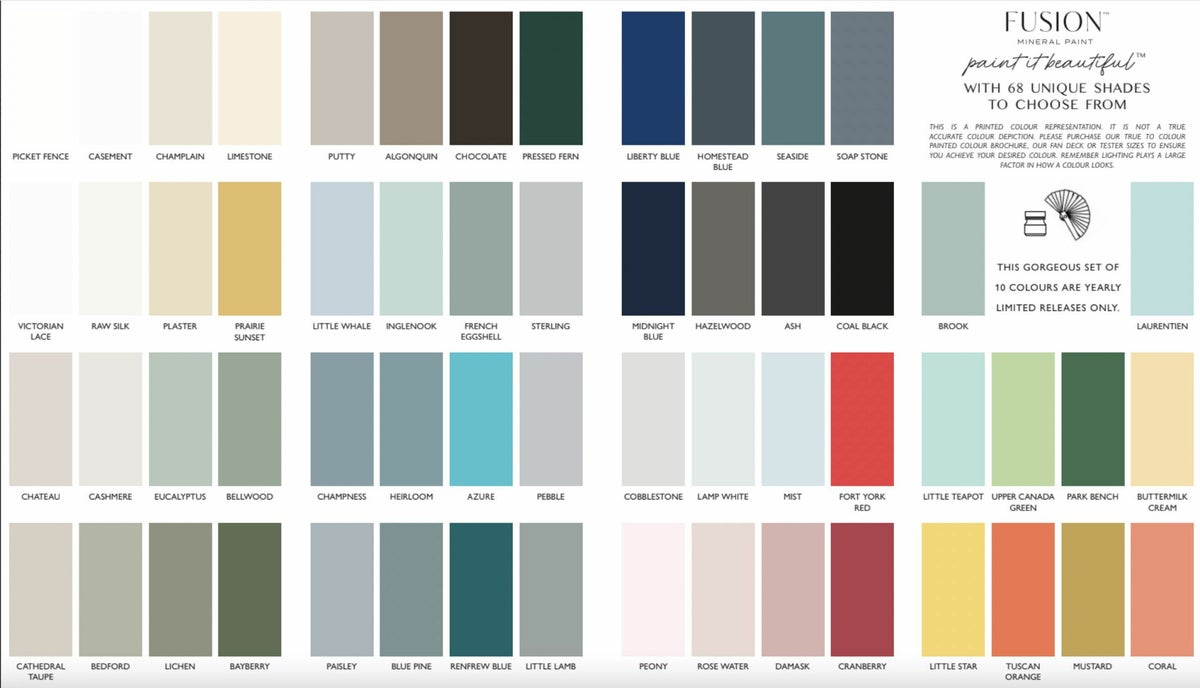 Fusion Mineral Paint kleurenkaart