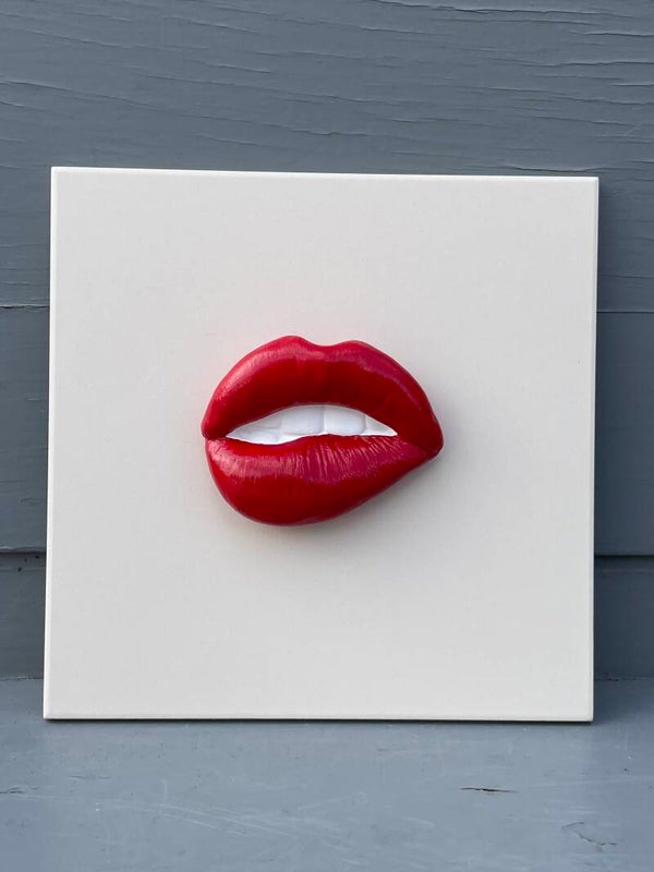 Lippen tegeltje - Rood glans