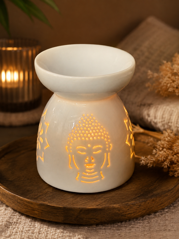 Keramische olie/waxbrander Boeddha