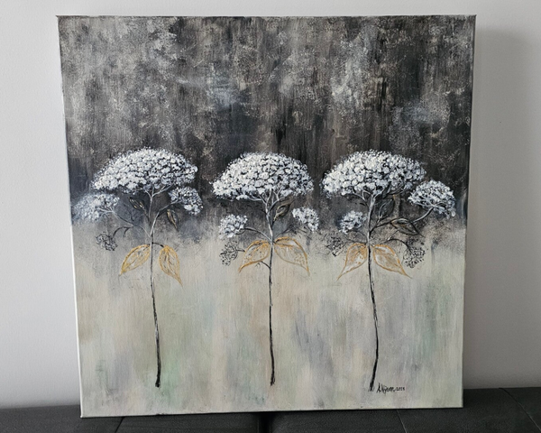 Schilderij Veldbloem 70x70 cm