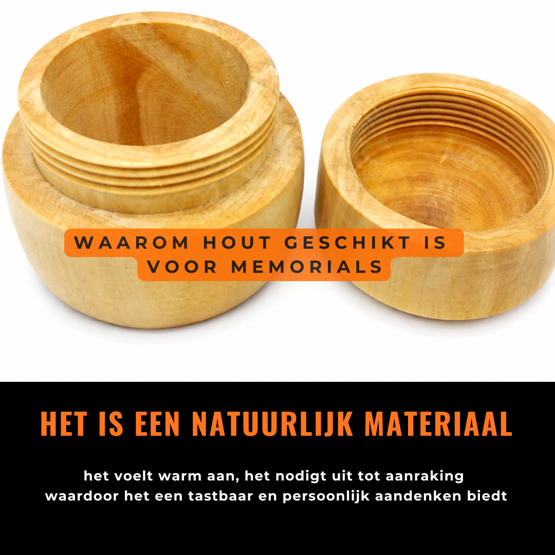 Waarom hout voor een memorial?  De enige zekerheid in het leven is dat we ook weer sterven. 🍂⚰️ Daarom willen we juist dat wat ons dierbaar is, een blijvende plek krijgt. 🕯 Hout is warm, natuurlijk en levend. Het draagt de sporen van de tijd en vertelt.