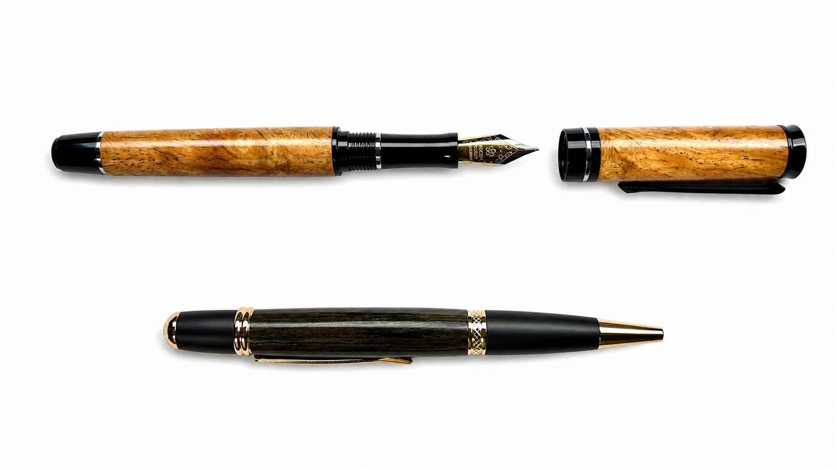 vulpen Beaufort Ink javaans Amboyna en balpen Beaufort Ink van Romeins Waterput hout