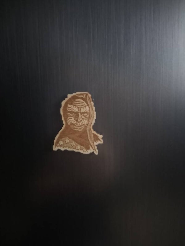 Magnet aus Holz.