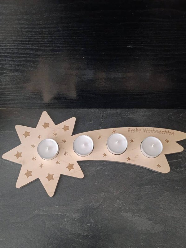 Adventskranz in Sternschnuppen Form