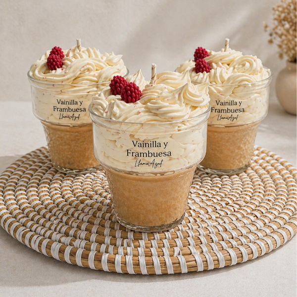 Helado de Vainilla y Frambuesas