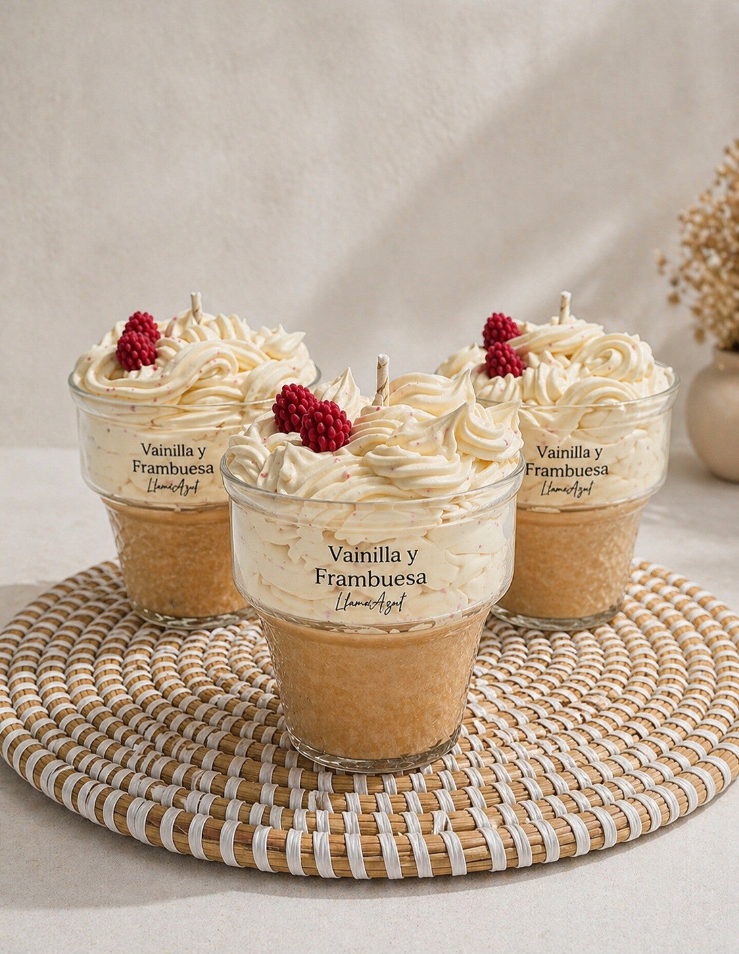 Helado de Vainilla y Frambuesas