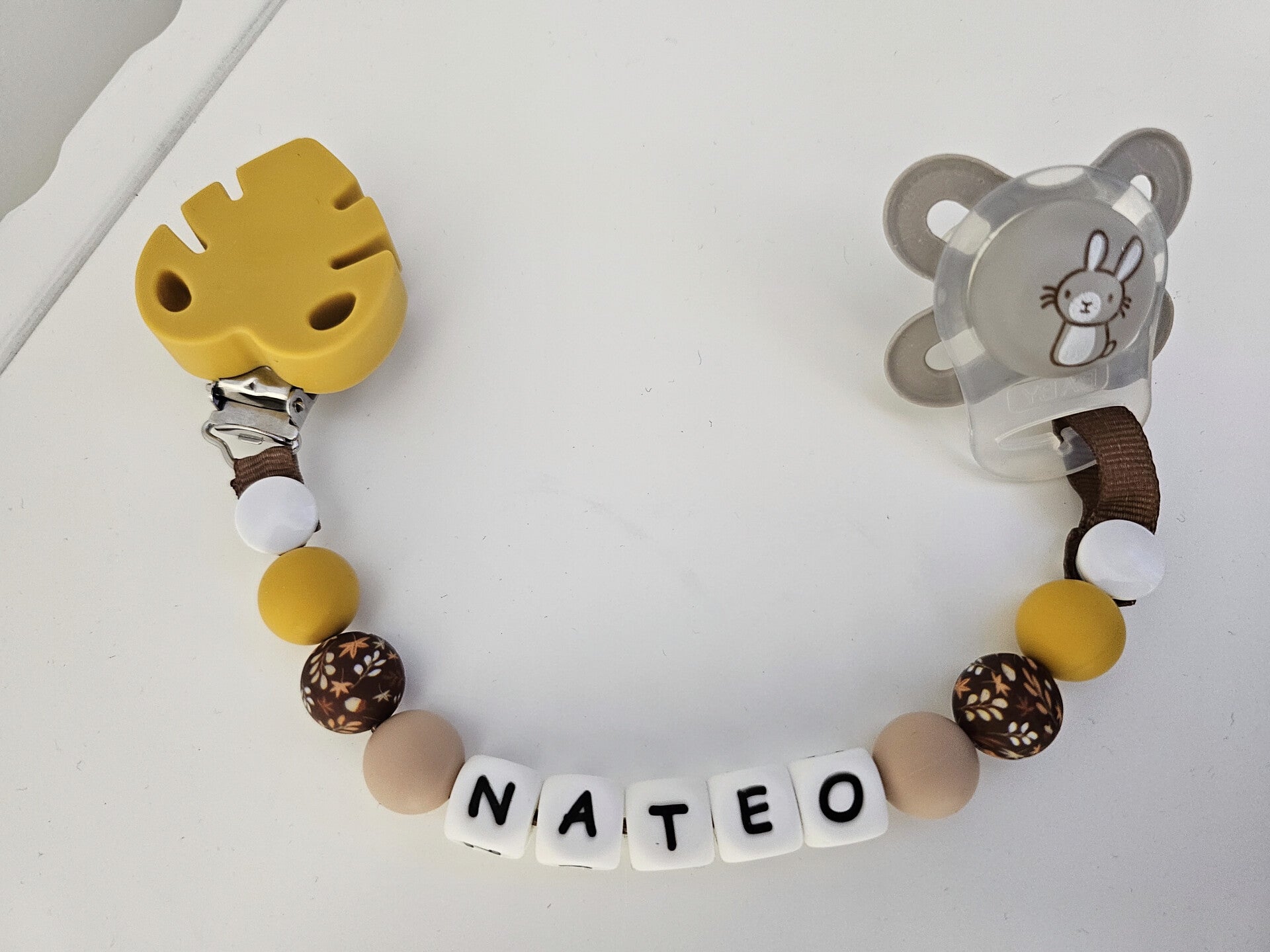 Attache Tétine personnalisé en silicone au ruban boutons sous pression