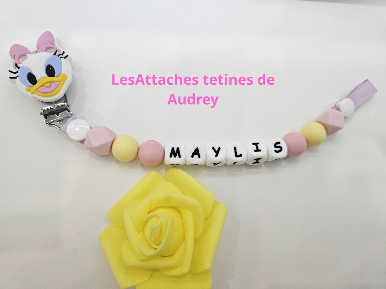 Attache Tétine personnalisé en silicone DAYSIE