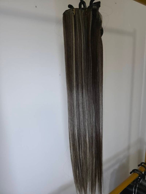 Clip-in hair,7pcs,60cm,# Brown highlighter #60