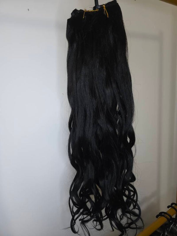 Clip-in hair,7pcs,60cm,#Black 🖤 Loose Curl