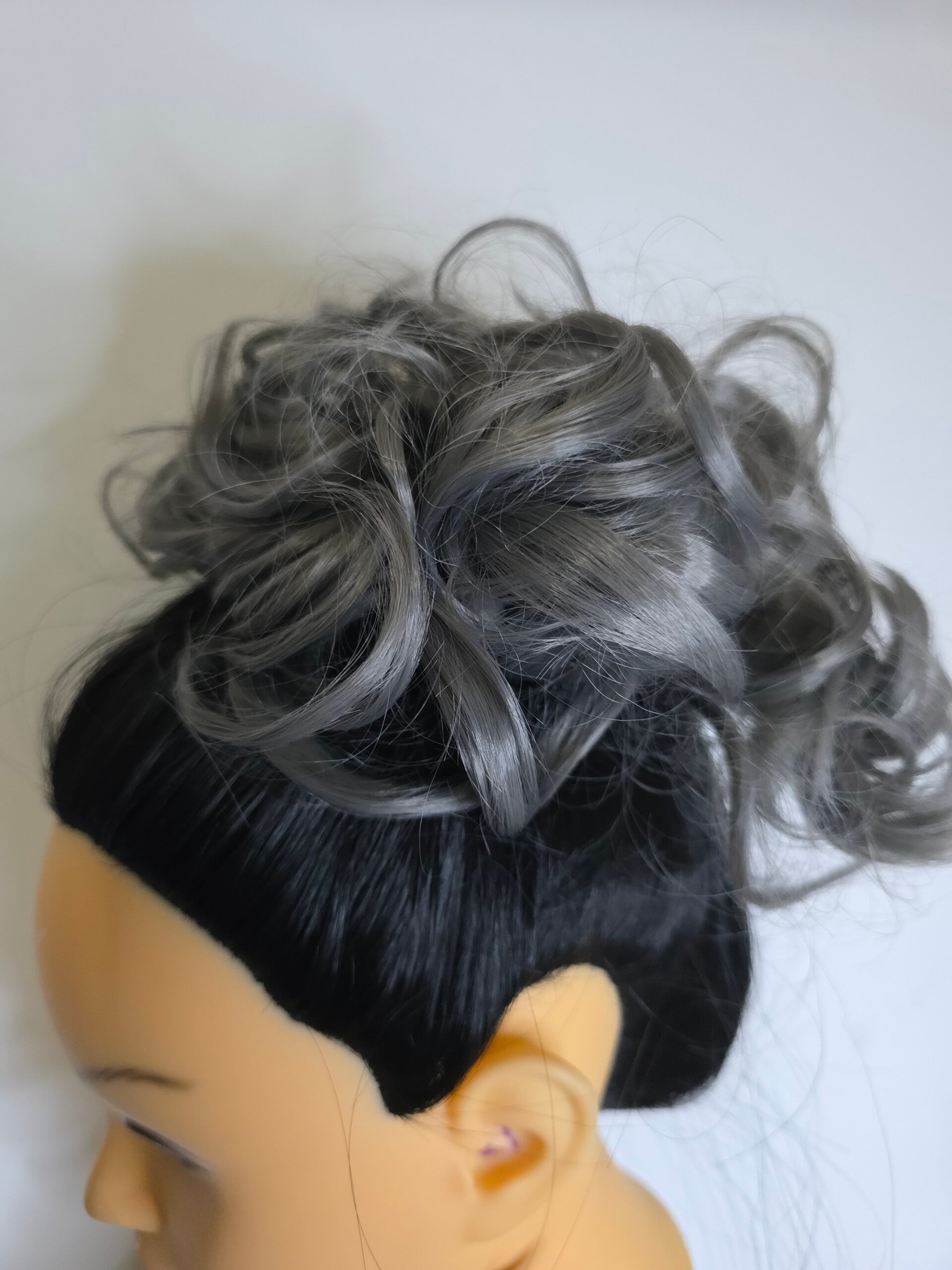 Curl hair bun, #Grey 🌟