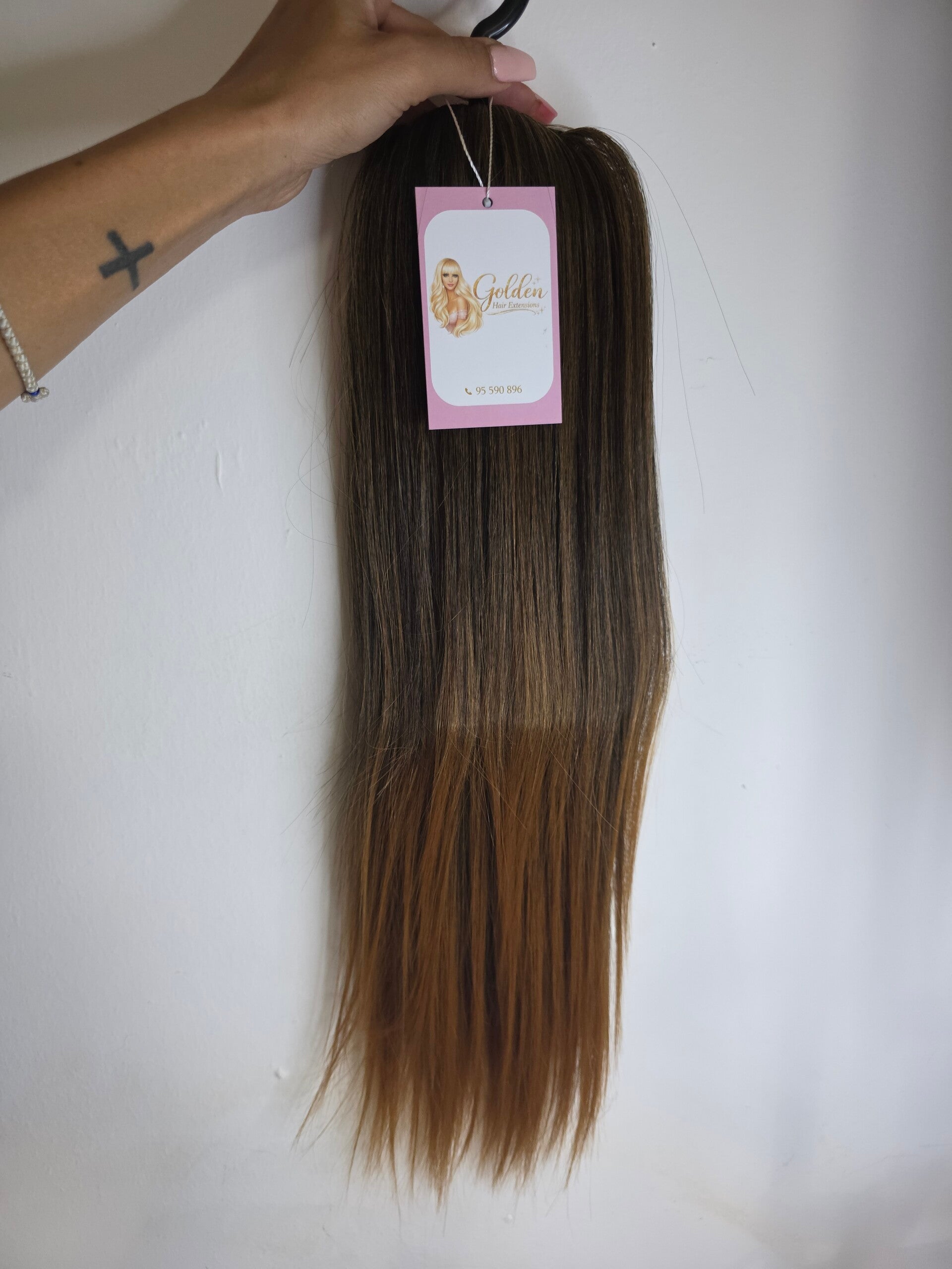 Ίσιο Ponytail Extension,#T1B/27,50 cm – Αλογοουρά με Φυσική Όψη