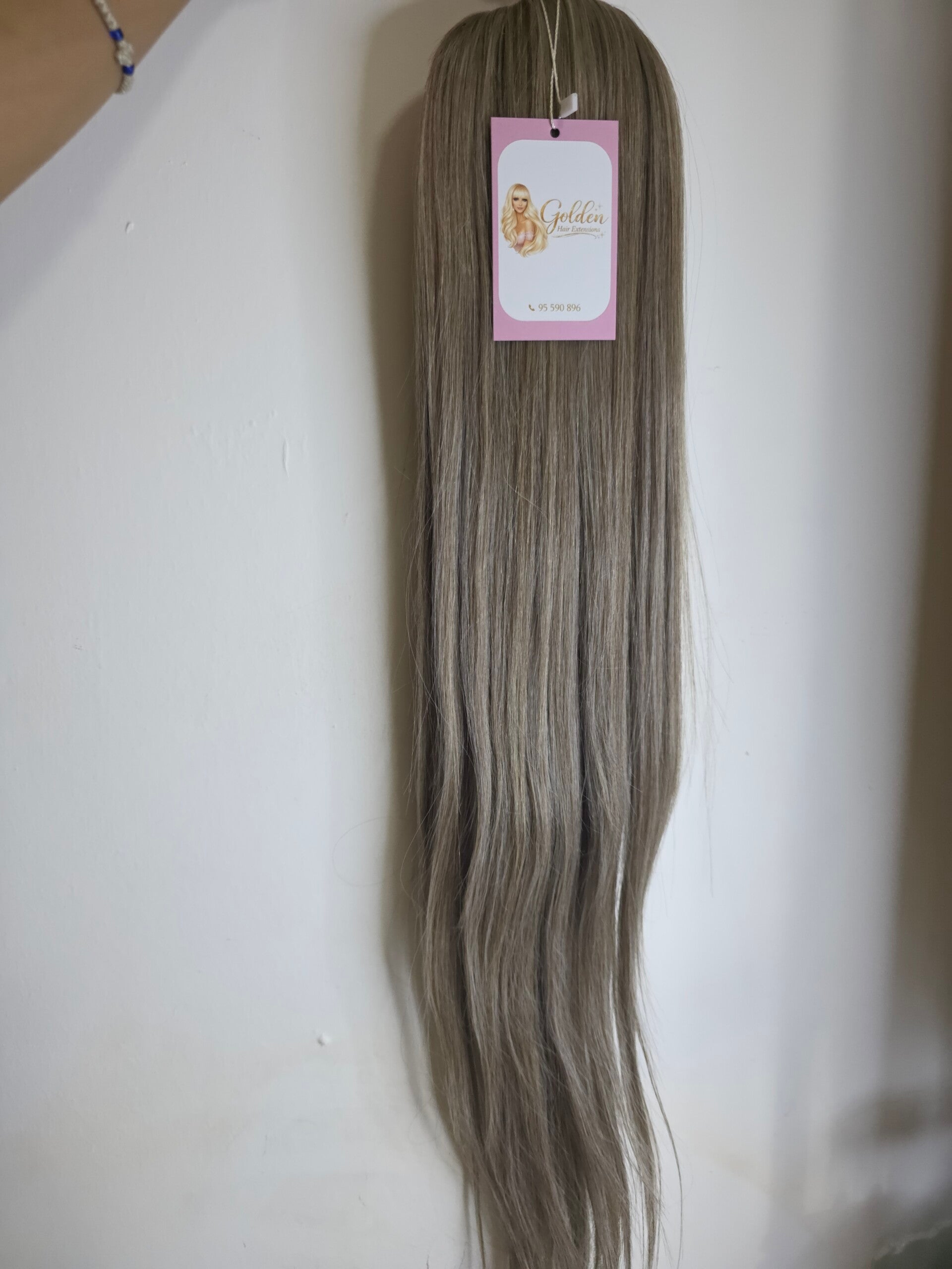 Ponytails straight #G-Baby blonde-Black ,72 cm