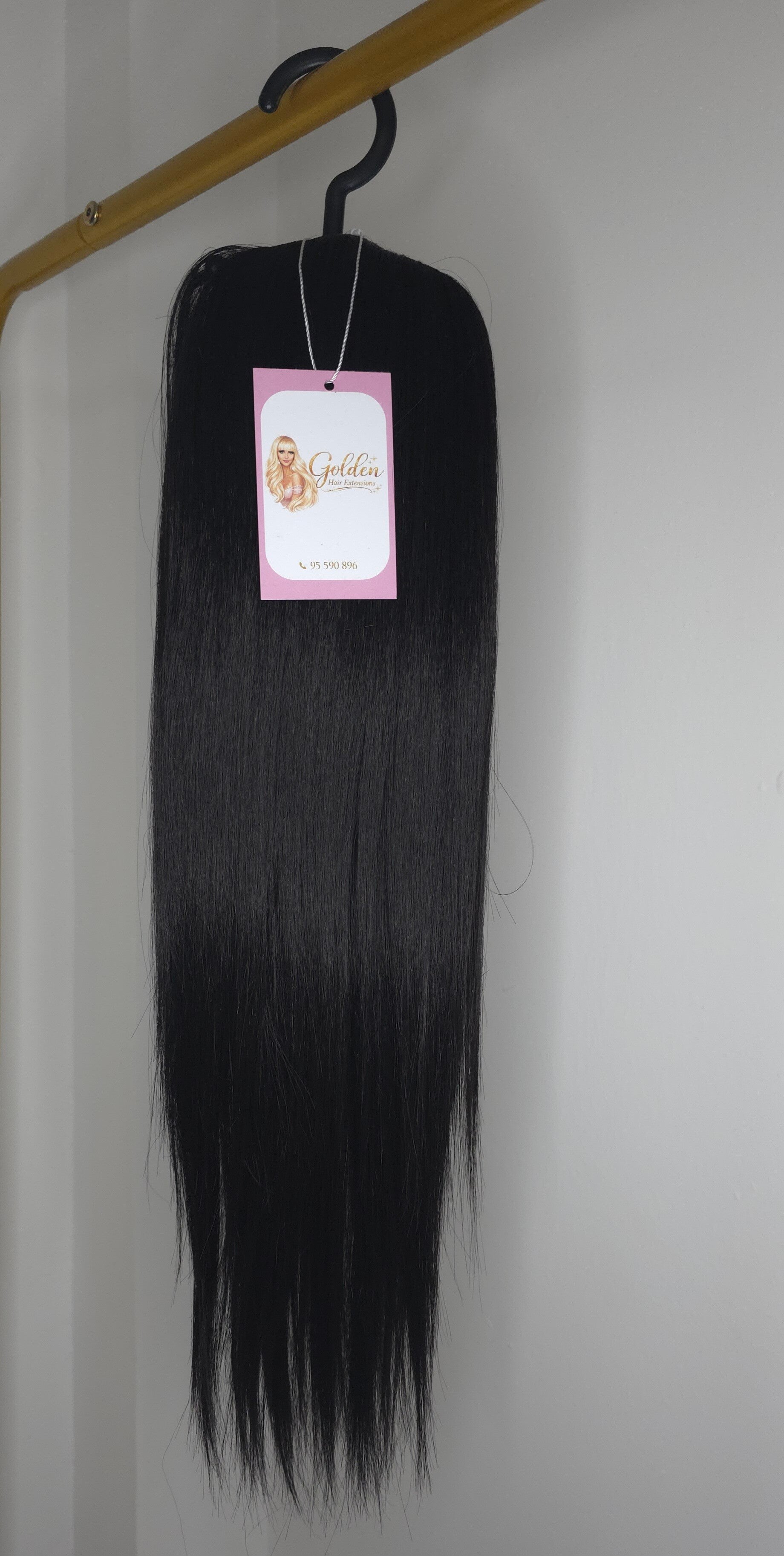Ίσιο Ponytail Extension,#Black,50 cm – Αλογοουρά με Φυσική Όψη