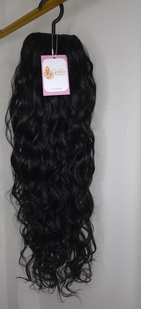 Ocean Wave Ponytail,#Black,72cm – Extra Long Κυματιστή Αλογοουρά με Όγκο