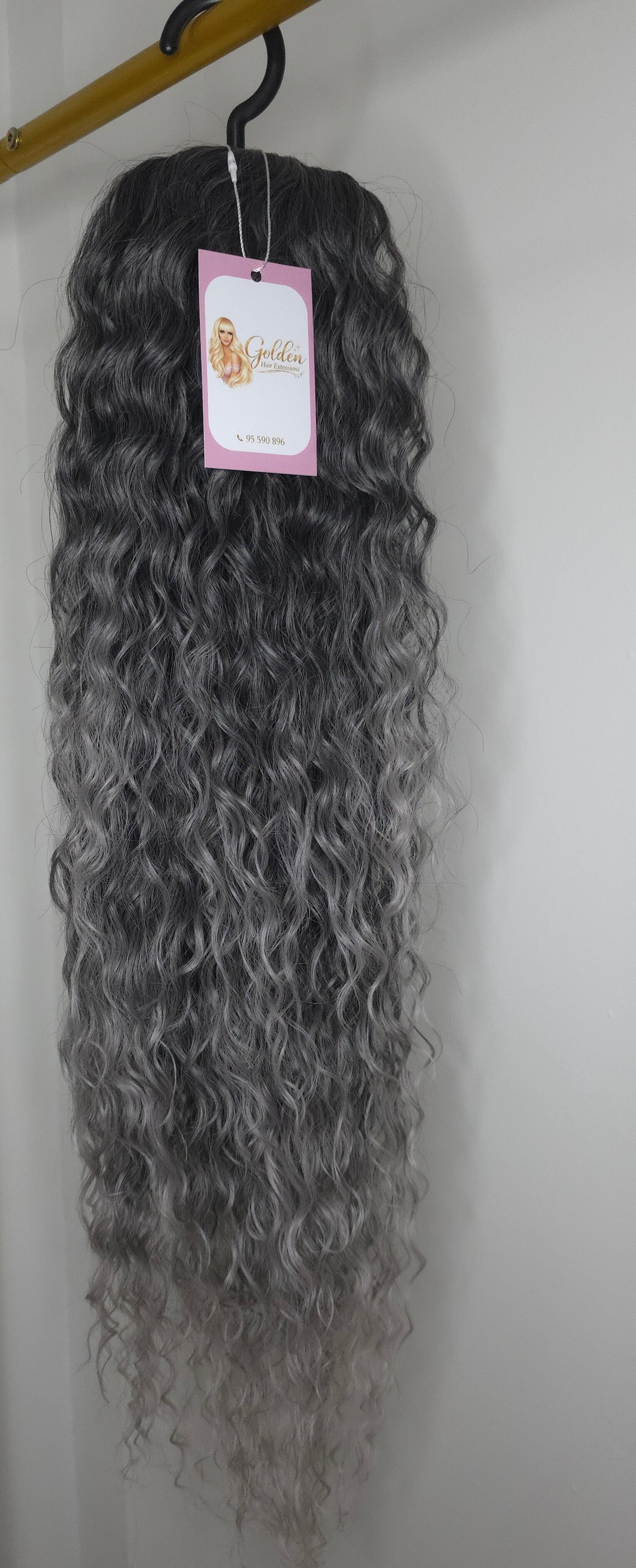 Ponytails Water wave #GBlack-silver,72 cm