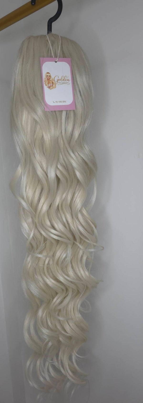 Loose Curl Ponytail,#Platinum, 72cm_Εντυπωσιακή Μακριά Αλογοουρά με Φυσικές Μπούκλες