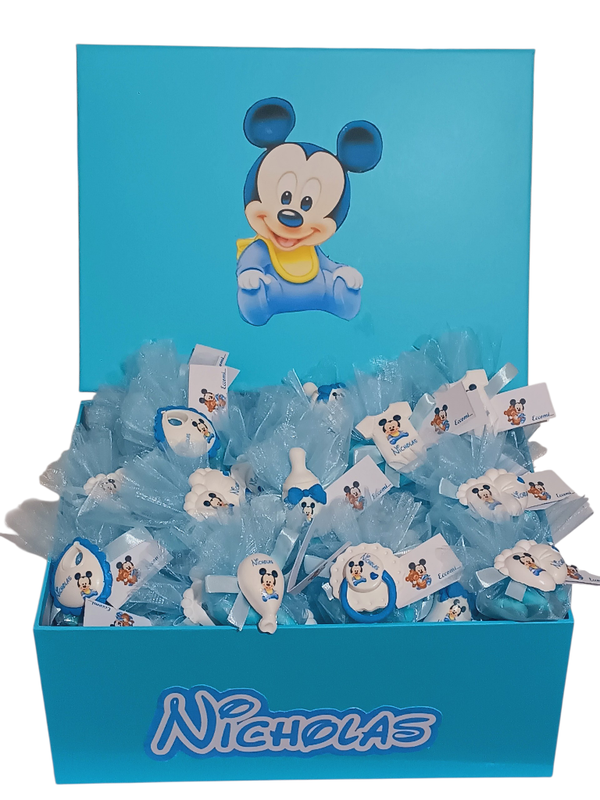 40 pezzi bomboniera nascita topolino baby magnete ciuccio piedini body sacchetto confetti scatola porta bomboniere biberon calamita palloncino segnaposto