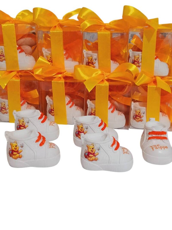 Bomboniera battesimo bimbo orsetto Winnie the pooh scarpina scatola