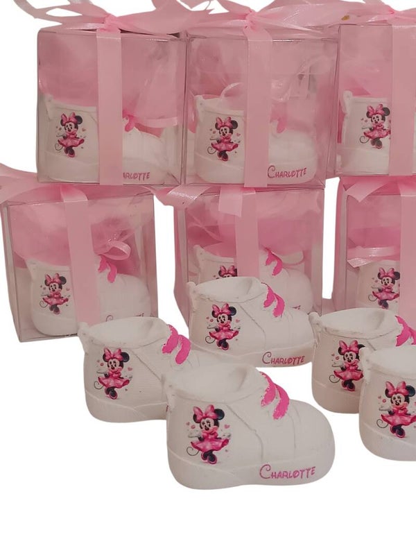 Bomboniera nascita Minnie scarpina scarpette compleanno battesimo