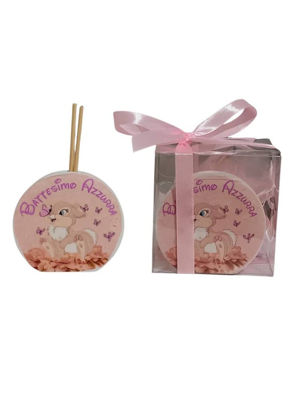 Bomboniera battesimo bimba Tamburino miss bunny bambi profumatore diffusore Essenze
