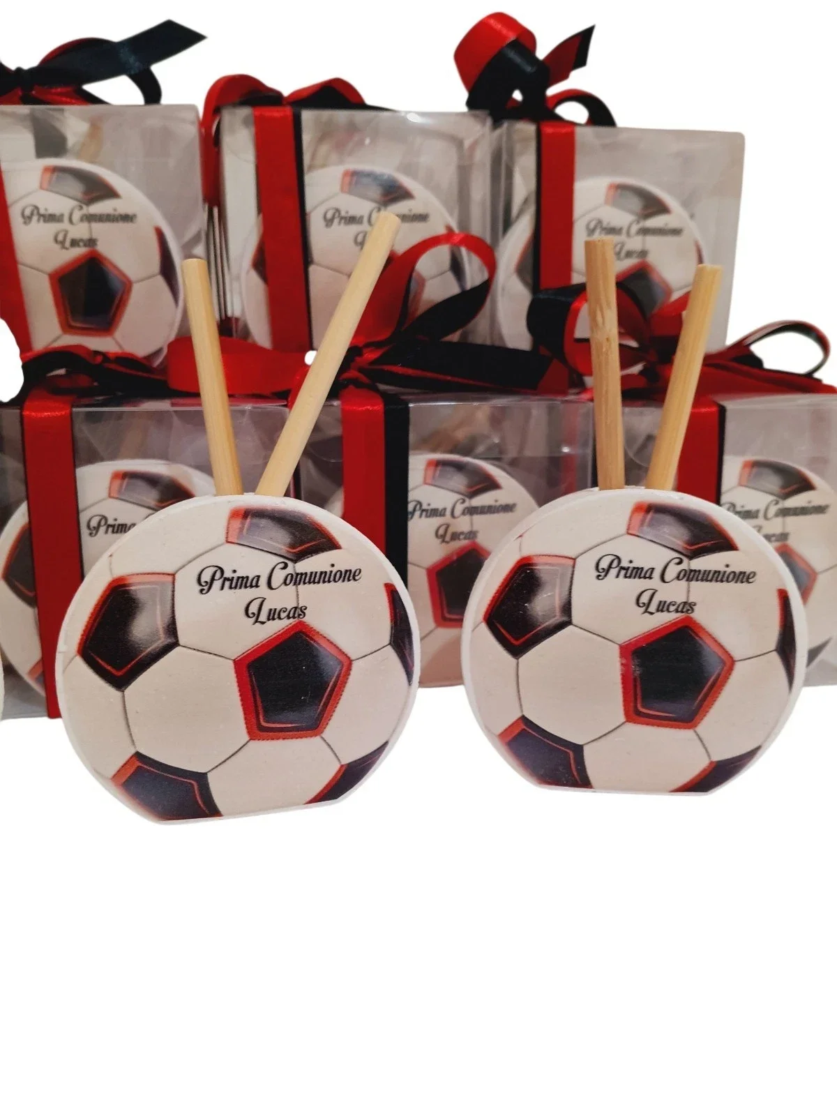 Bomboniera comunione profumatore palone da calcio cresima compleanno 18 anni