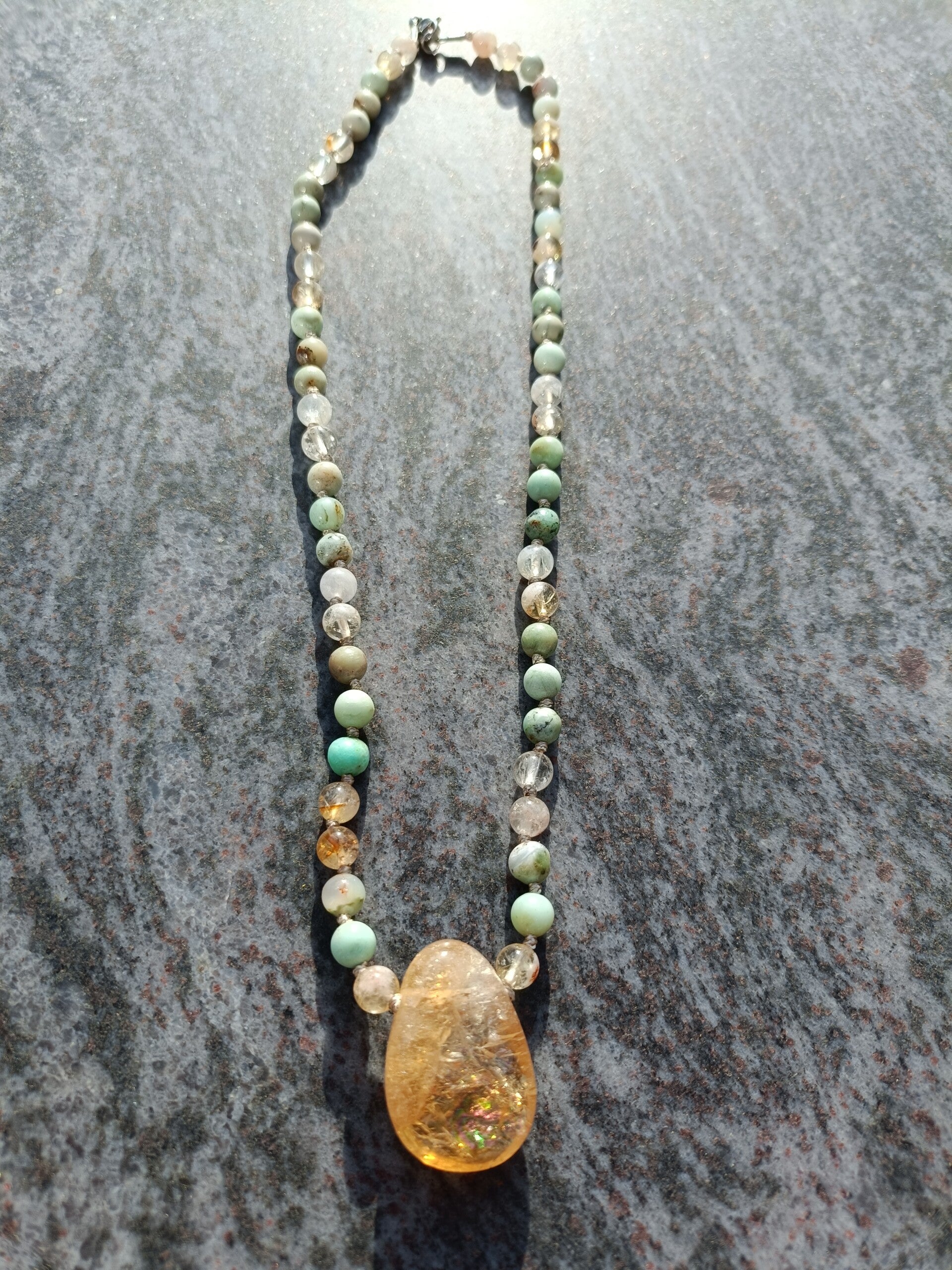 Necklace - Citrine & Chrysopase