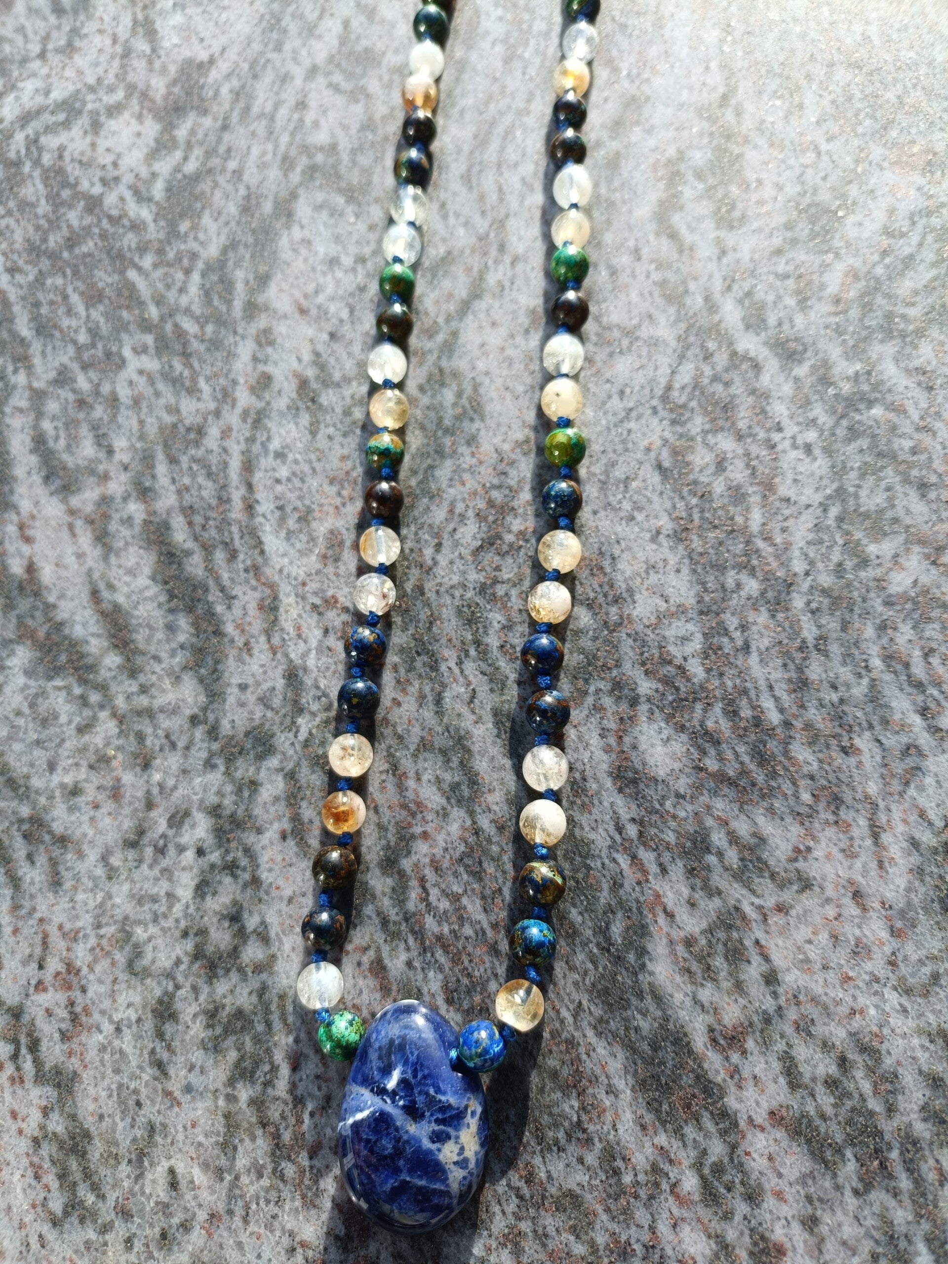 Necklace - Citrine & Azurite & Sodalite