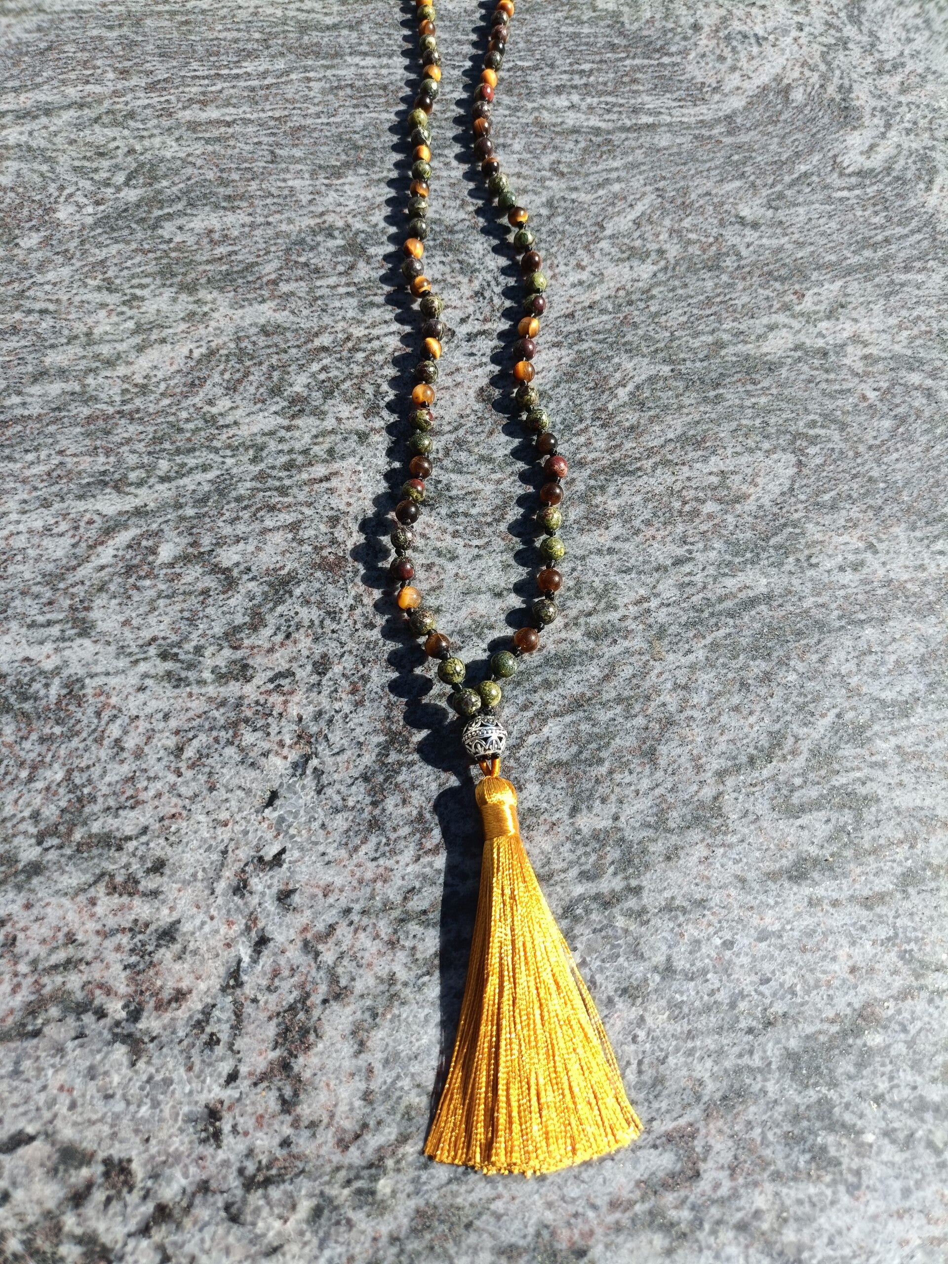 Mala Necklace - Dragon Blood & Tiger's Eye
