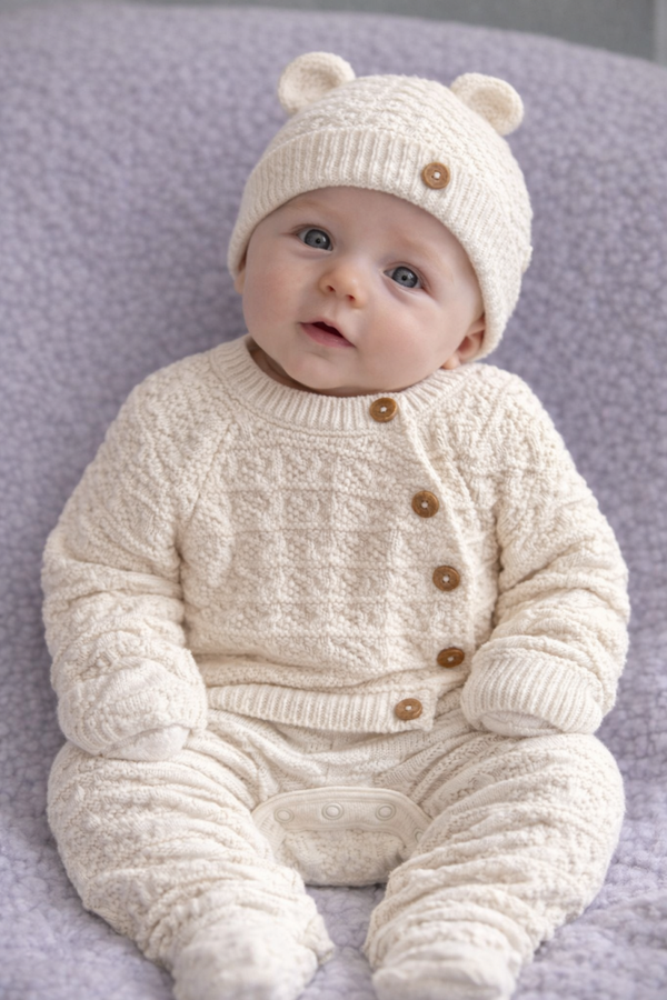 Boys biege knitted set