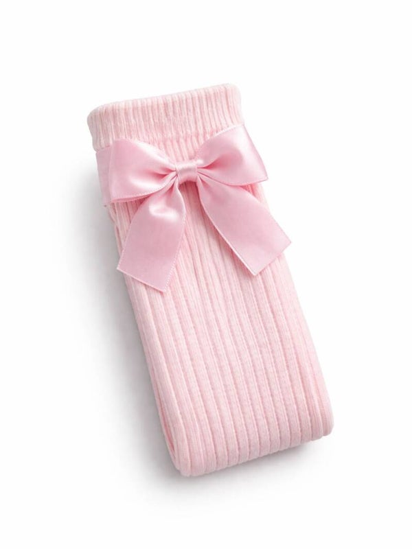 Pink knee high sock with bow