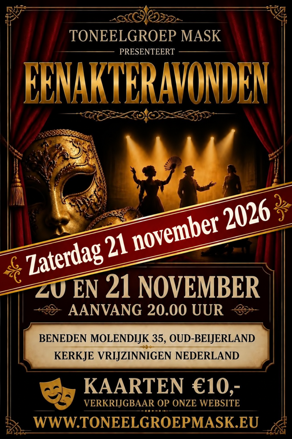 21 november 2026 20:00 zaterdag