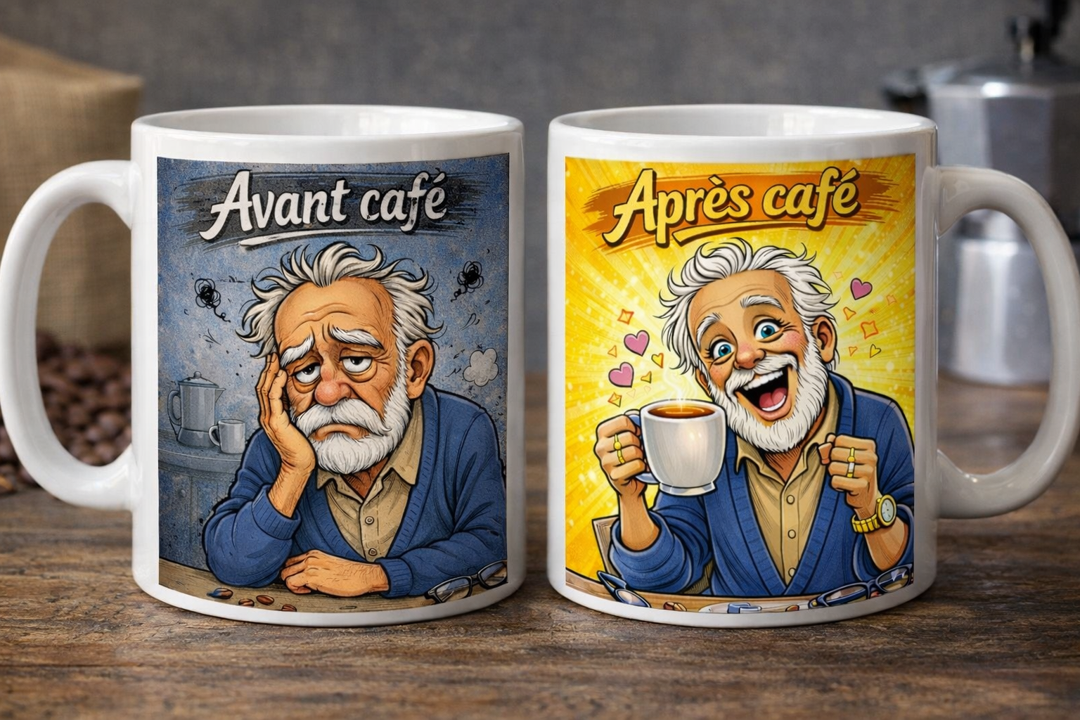 Mug AVANT/APRES Café Homme