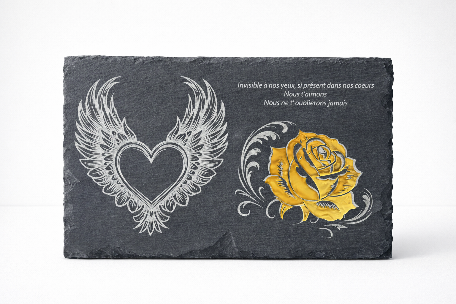 Plaque Commémorative Personnalisée en Ardoise 14X22CM