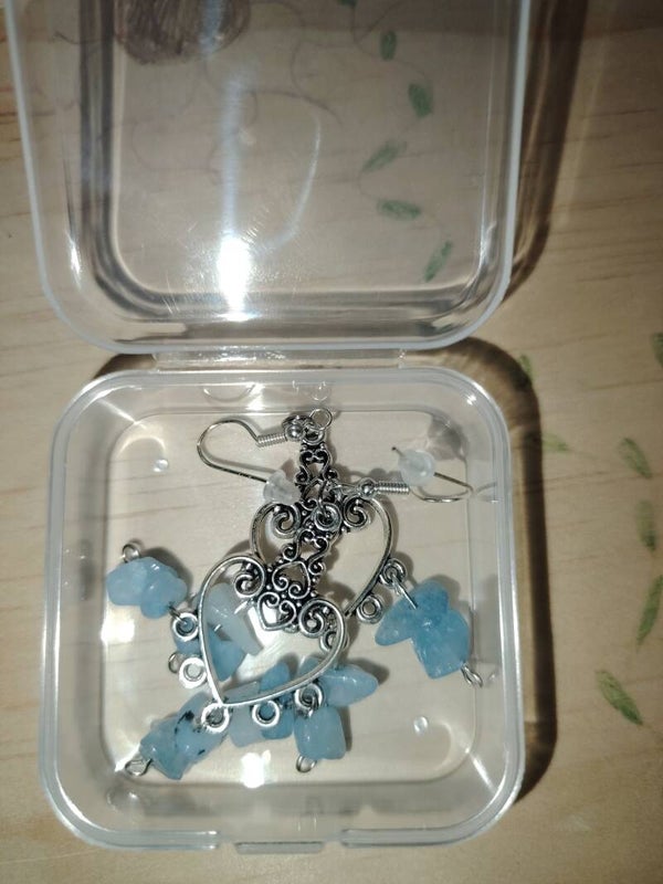 Bijoux- boucles d'oreilles- aigue Marine