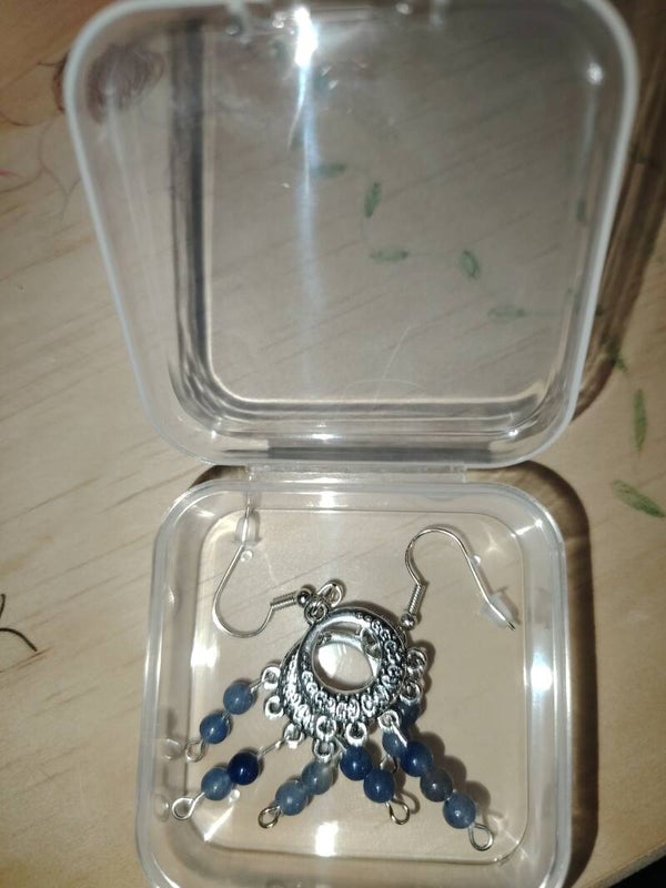Bijoux- boucles d'oreilles -Sodalite