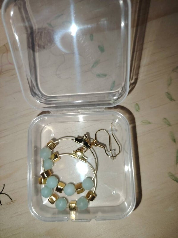 Bijoux - Boucles d'oreilles - jade verte