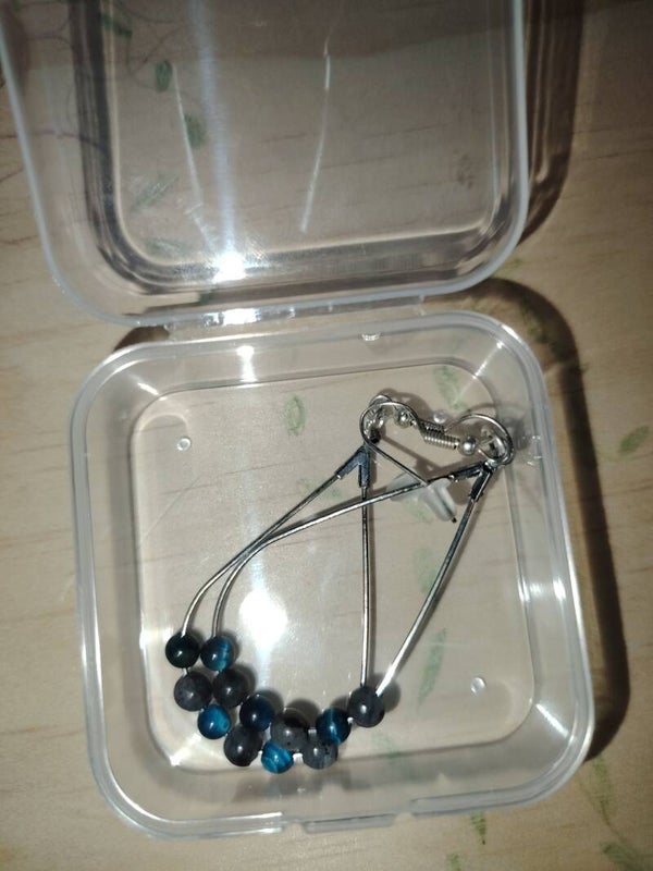 Bijoux- boucles d'oreilles - oeil du tigre/ labradorite