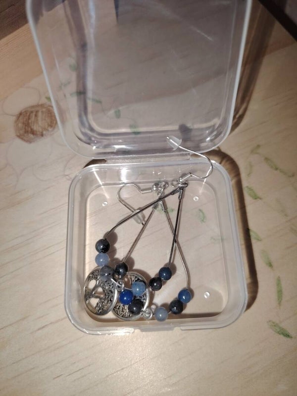 Bijoux - boucles d'oreilles - sodalite/ labradorite