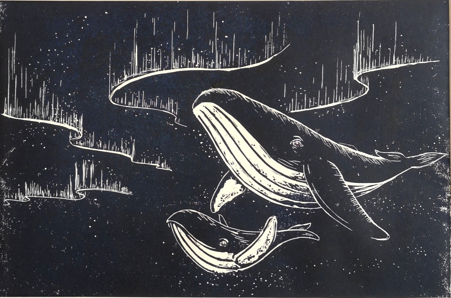 Sentier boréal - Linogravure