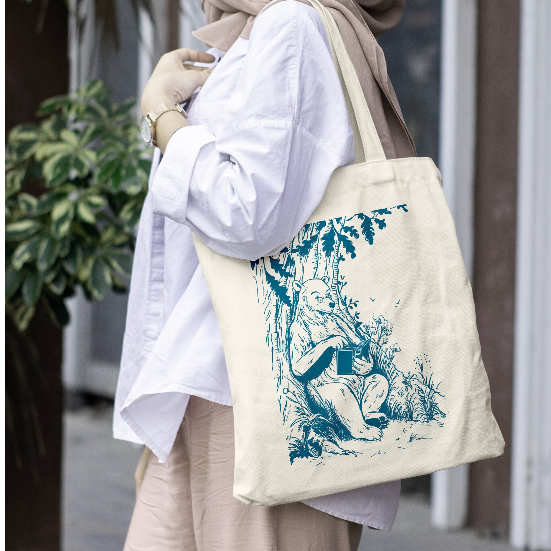 Ours qui lit - Poppins' Bag Bleu